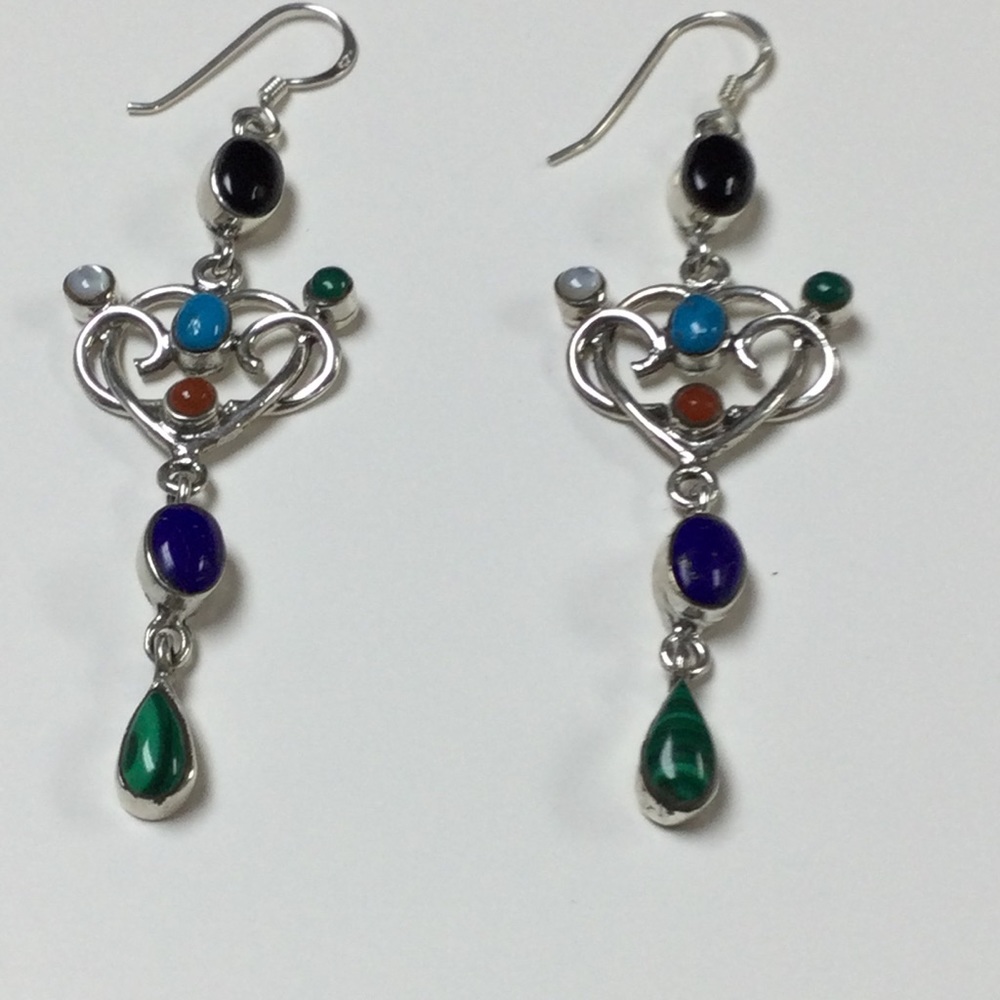 Earrings Sterling Silver/Semi-Precious Stones